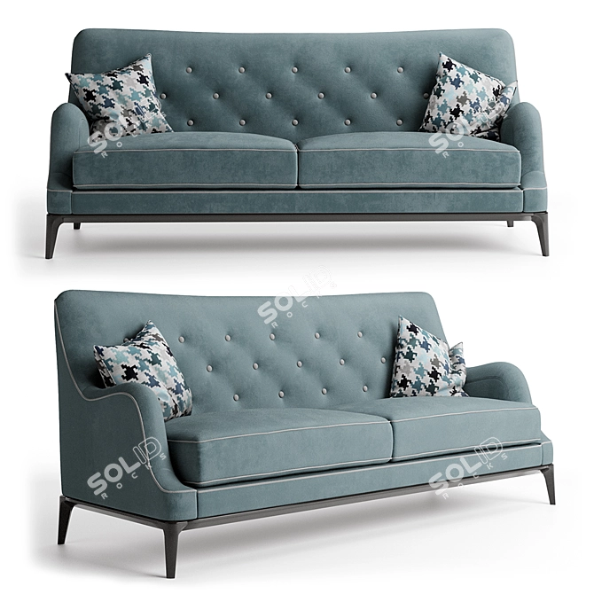 Retro-Chic Nest Sofa 3D model image 1