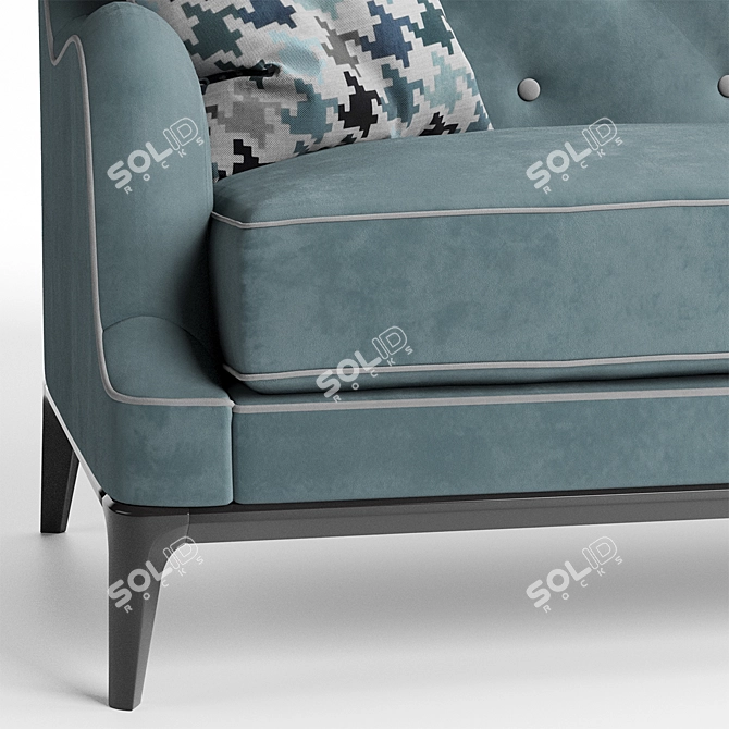 Retro-Chic Nest Sofa 3D model image 2