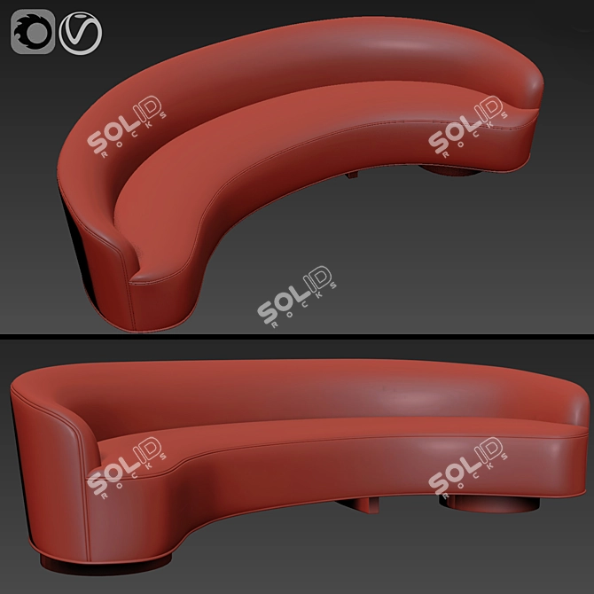 Sleek and Modern Vladimir Kagan Sofa 3D model image 2