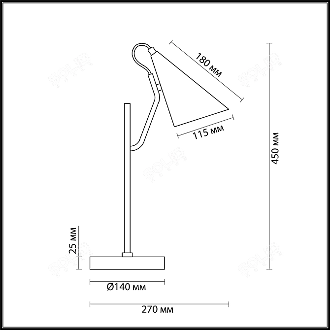 Watson 4439/1T Metal Table Lamp 3D model image 3