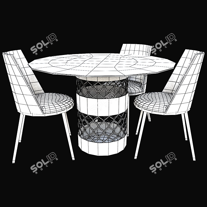 Classic Table Set: Timeless Elegance in 3D 3D model image 2