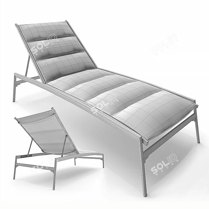 Ultimate Comfort Padded Sling Chaise 3D model image 3