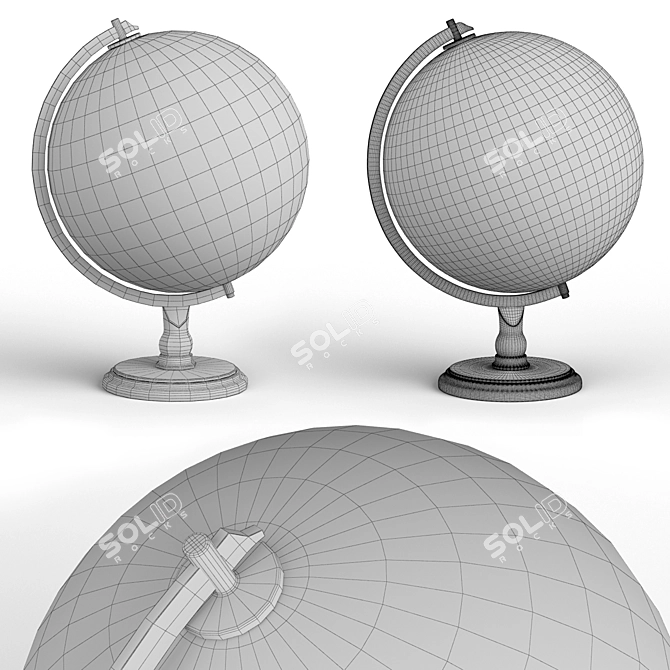 Antique World Globe 3D model image 3