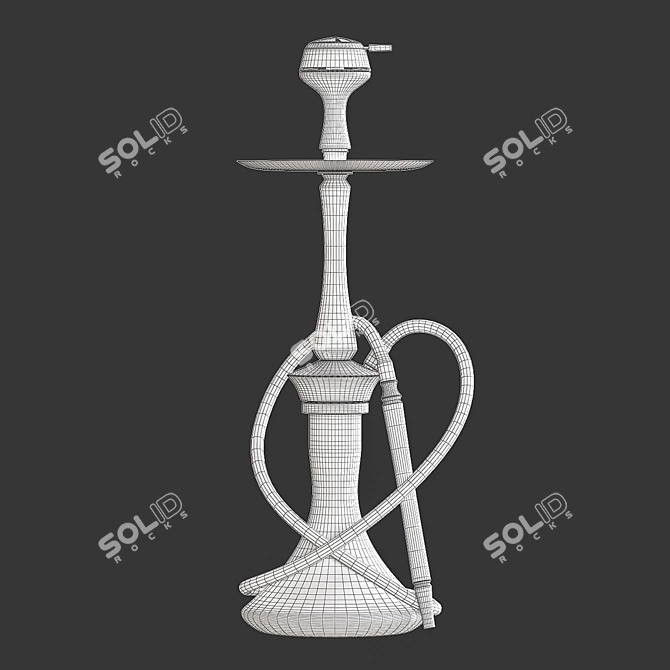 Wooden Hookah Trio 3D model image 3