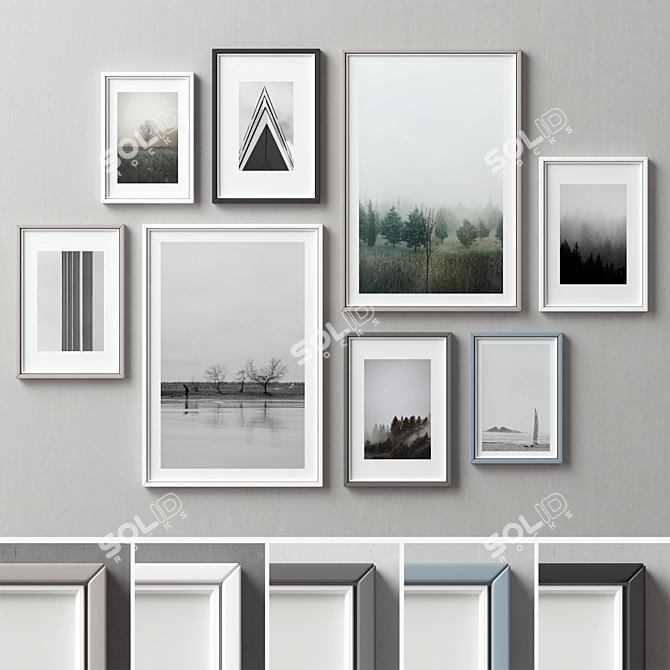 Multi-Color Picture Frames Set 3D model image 1