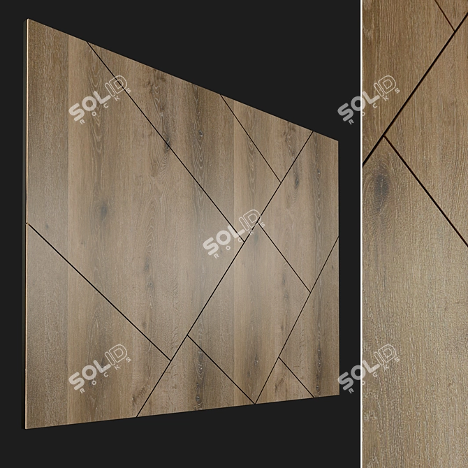 Wooden 3D Wall Panel. High-Res Texture. Lightweight. 3D model image 1