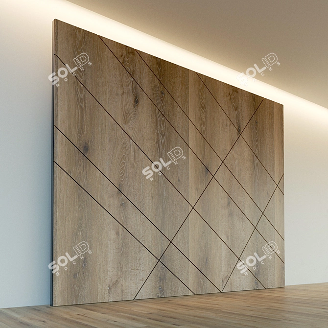 Wooden 3D Wall Panel: High-Resolution Texture | Decorative Home Decor 3D model image 2