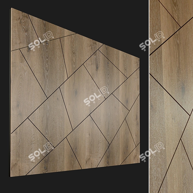 Wooden 3D Decor Panel. High-Res Texture. Easy to Install 3D model image 1
