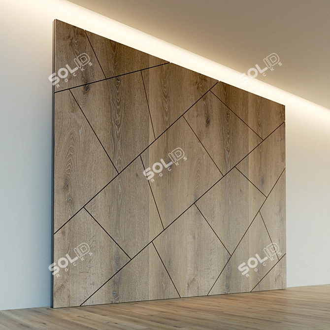 Wooden 3D Decor Panel. High-Res Texture. Easy to Install 3D model image 2