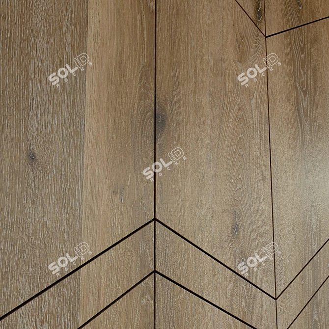 Wooden 3D Wall Panel. High-Res Texture. 3D model image 3