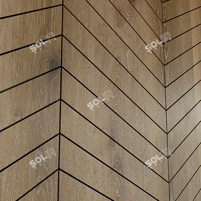 Title: Wooden 3D Wall Panel - Elegant Home Decor 3D model image 3