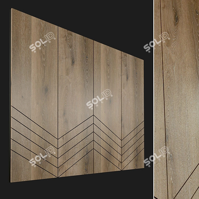 Title: Wooden 3D Decorative Wall Panel 3D model image 1