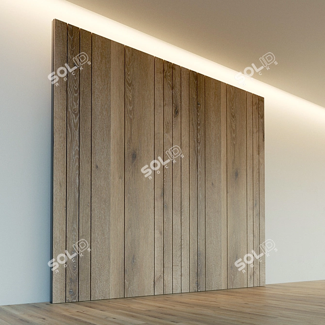 Wooden 3D Wall Panel - High-Resolution Texture 3D model image 2