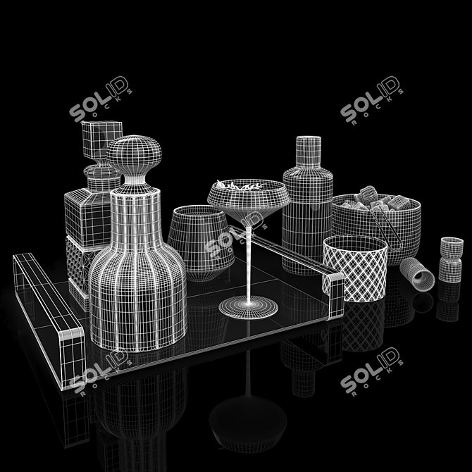 Suave Whiskey Decanter Set 3D model image 3