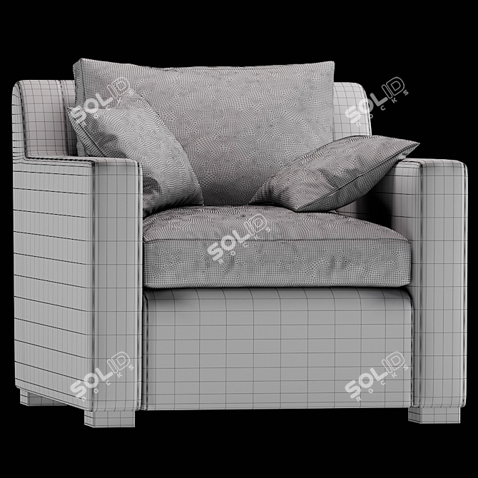 Elegant Belgian Track Armchair 3D model image 3