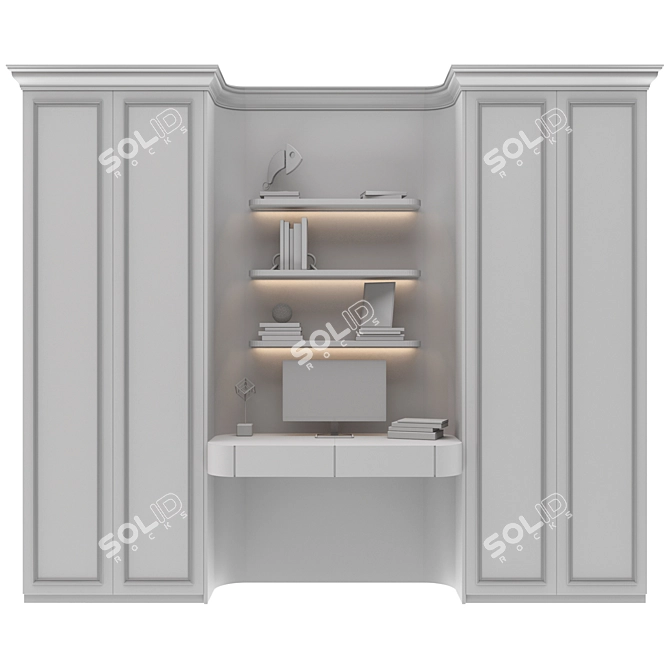 Versatile Wardrobe with 6 Compartments 3D model image 2