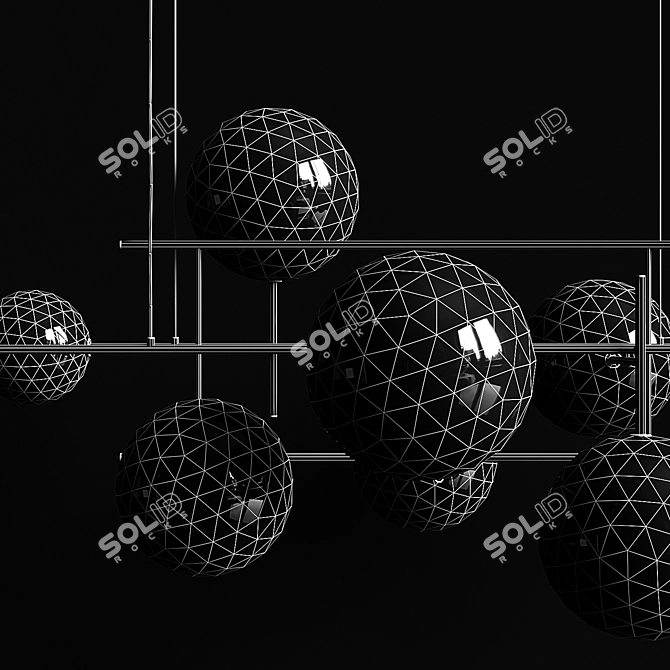 Bolle Horizontal: Modern Chandelier for Versatile Spaces 3D model image 3