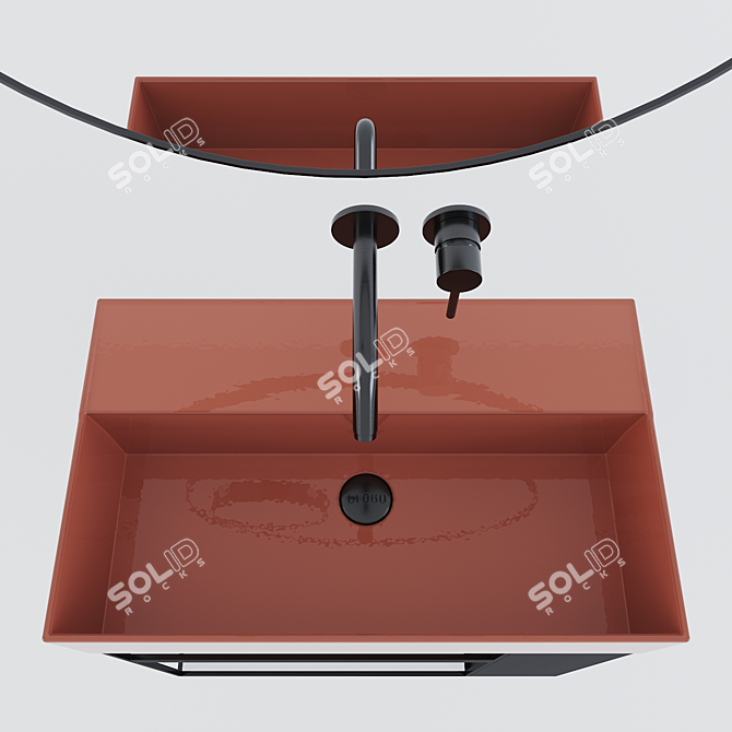 Globo T-EDGE Wall-Mounted Washbasin 3D model image 2