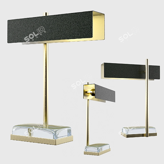 Elegant Glass Base Desk Lamp 3D model image 1
