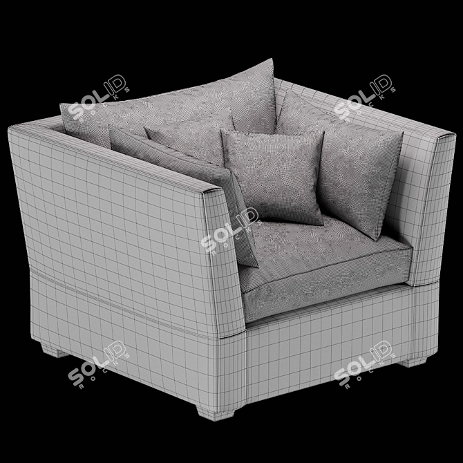 Belgian Shelter Armchair: Elegant and Comfortable 3D model image 3