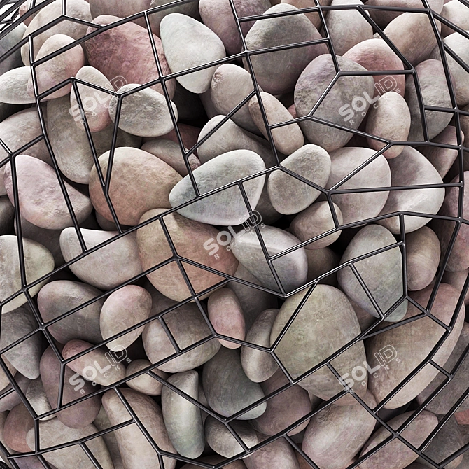 Gabion Sphere pebble - Smooth geometry, 3D Max, 3 textures 3D model image 2