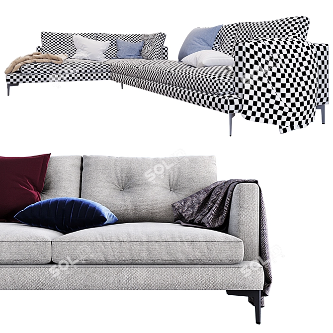 Essentiel Modular Sofa - Versatile & Stylish 3D model image 3