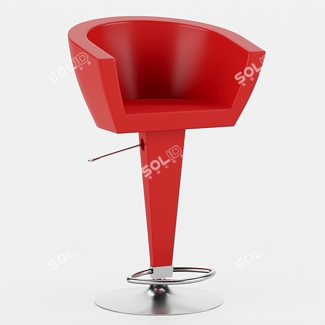 Sleek Modern Bar Stool 3D model image 1