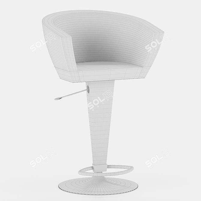 Sleek Modern Bar Stool 3D model image 3