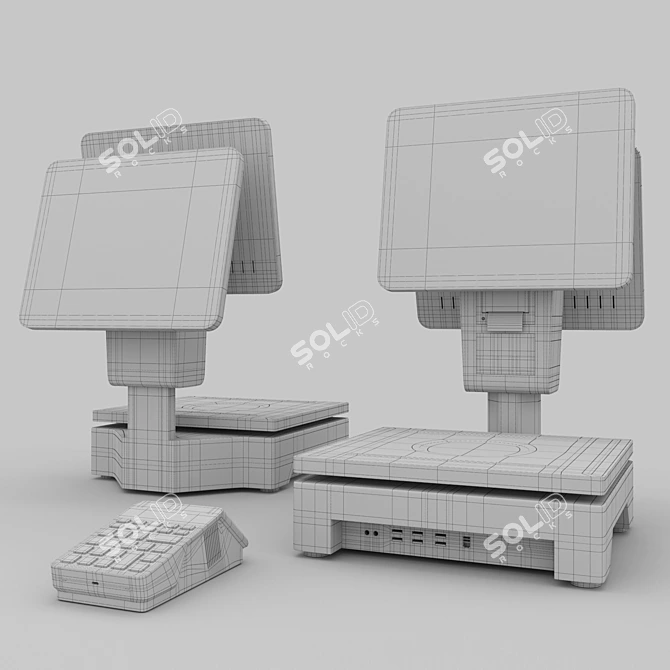 QR Code Cashier Scanner 3D model image 2