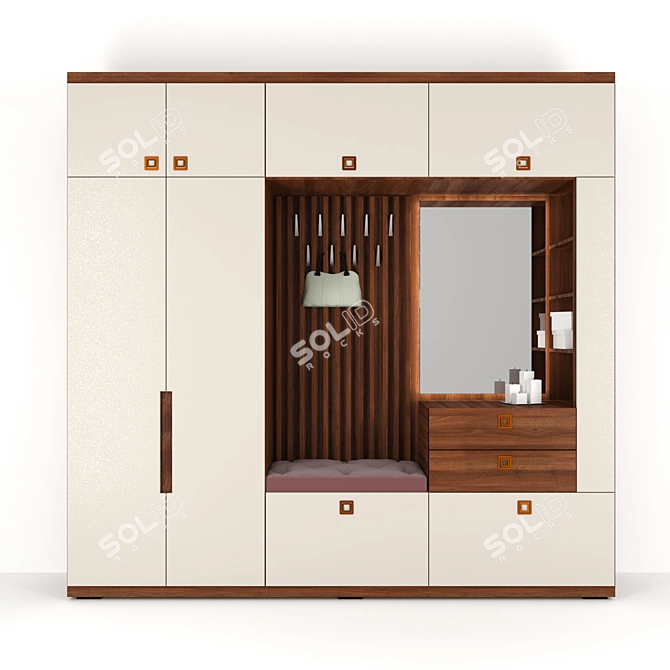 Spacious Hallway Wardrobe 3D model image 1