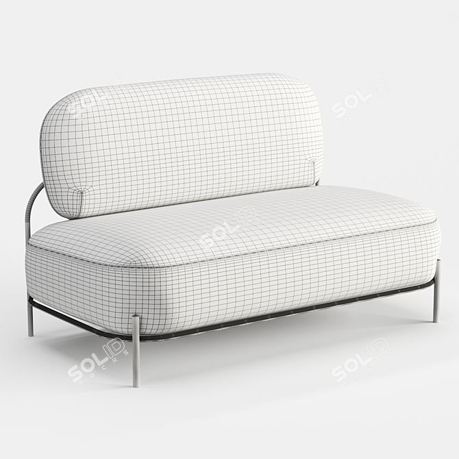 Modern Pink Sofa Angelina 3D model image 2