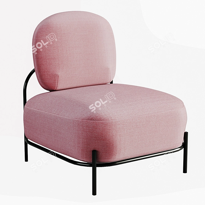 Rose Blush Angelina Armchair 3D model image 1