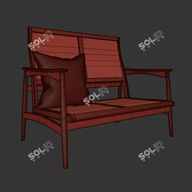 Antique Black Wooden Chair 3D model image 3
