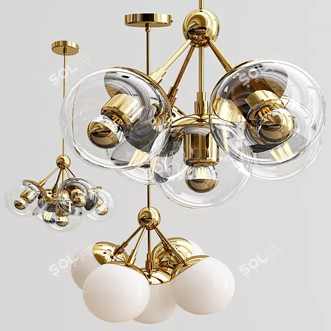 Elegant Modo 5 Brass Pendant 3D model image 1