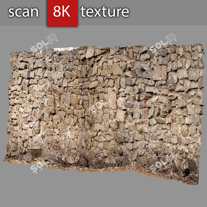 48 Stone Wall: Detailed, High-resolution 3D Model 3D model image 1