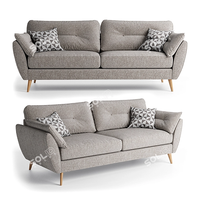 Modern Zinc Sofa - Contemporary Design & Comfort 3D model image 1