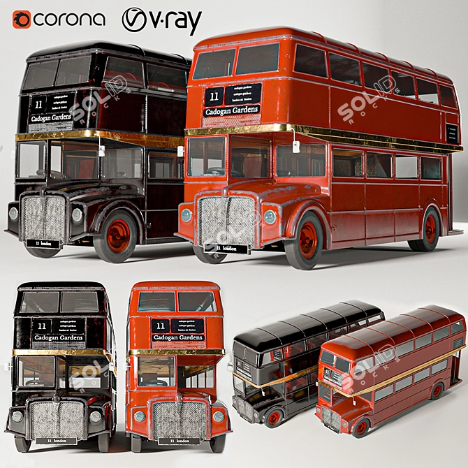 Classic London Bus - Routemaster 3D model image 1