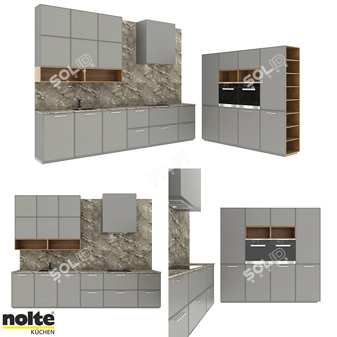 Carizma Lack: Modern Nolte Kitchen 3D model image 1