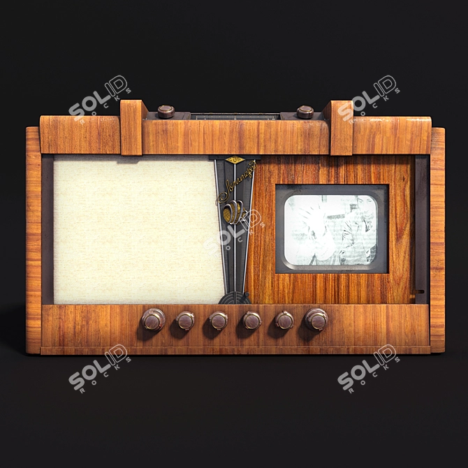 Vintage Soviet TV Leningrad 3D model image 2