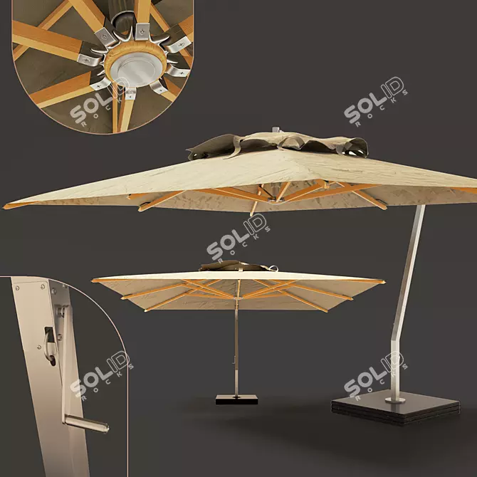 Elegant X-Centric Outdoor Umbrella 3D model image 1