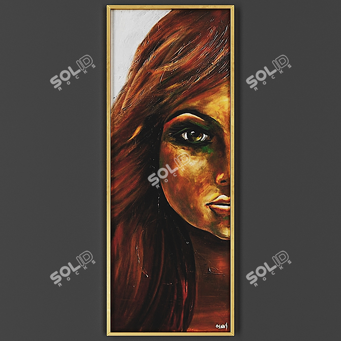 Elegant Framed Artwork - 00028 3D model image 1