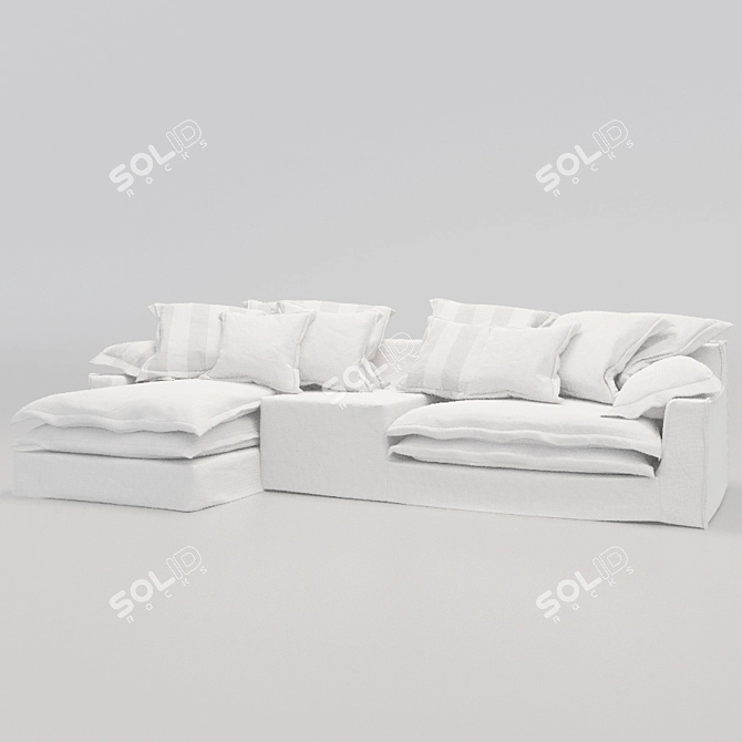 Sleek Modern Sofa with Detailed Textures 3D model image 4