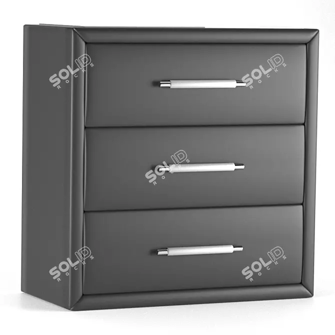 Alice Dark Glass Dresser (3 Drawers) 3D model image 1