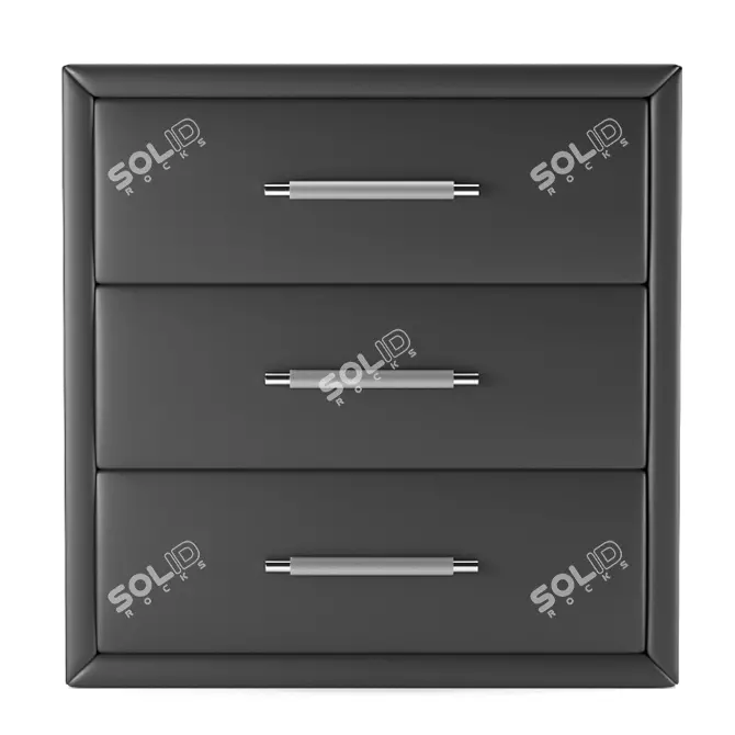 Alice Dark Glass Dresser (3 Drawers) 3D model image 2