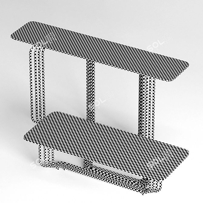 Chrome Wire Console & Low Table 3D model image 4