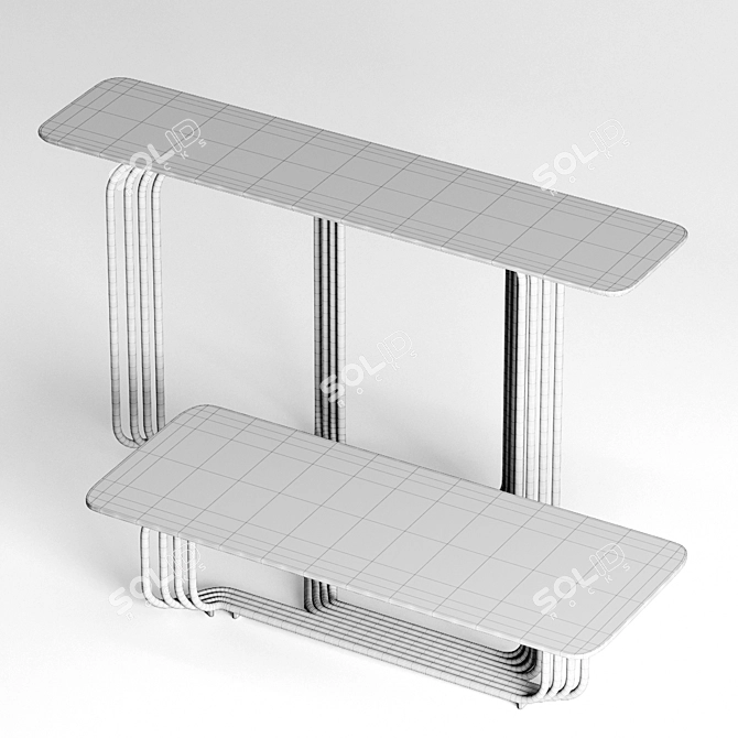 Chrome Wire Console & Low Table 3D model image 5