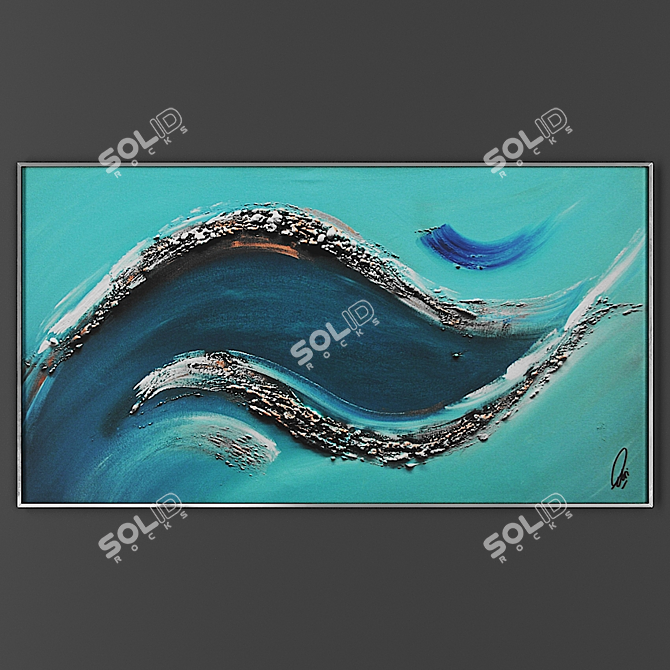 Elegant Framed Artwork 3D model image 1