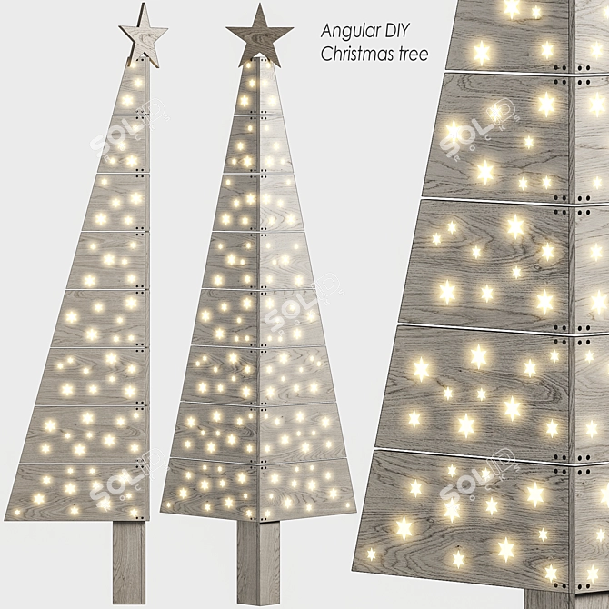 Angular Eco-Friendly DIY Christmas Tree 3D model image 1