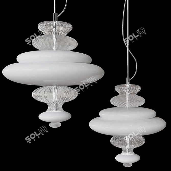 Modern Glass Pigalle Suspensions 3D model image 1