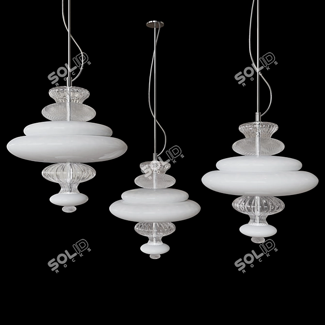 Modern Glass Pigalle Suspensions 3D model image 2